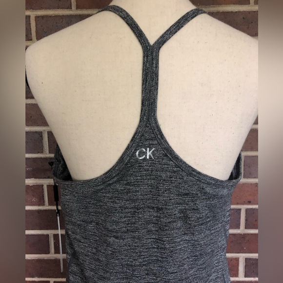 NWT Calvin Klein Performance Exercise Dress Sz XL Gray Black Heather Racerback - Picture 4 of 10
